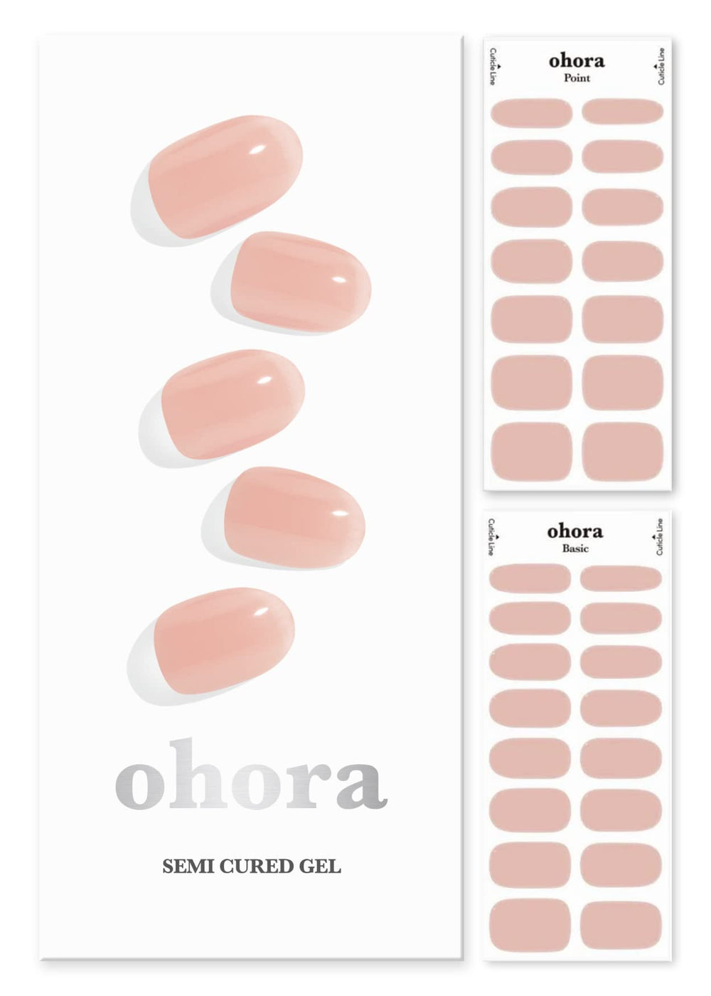 Ohora N Bare Apricot nail strip close-up with salon-like finish.