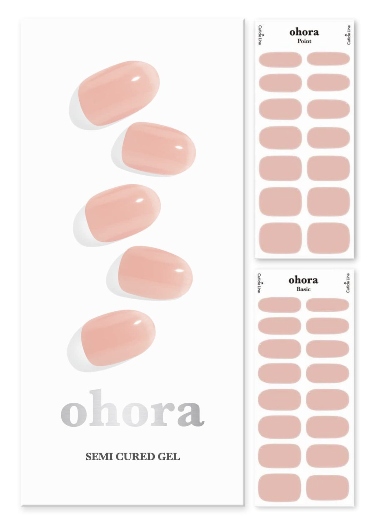 Ohora N Bare Apricot nail strip close-up with salon-like finish.