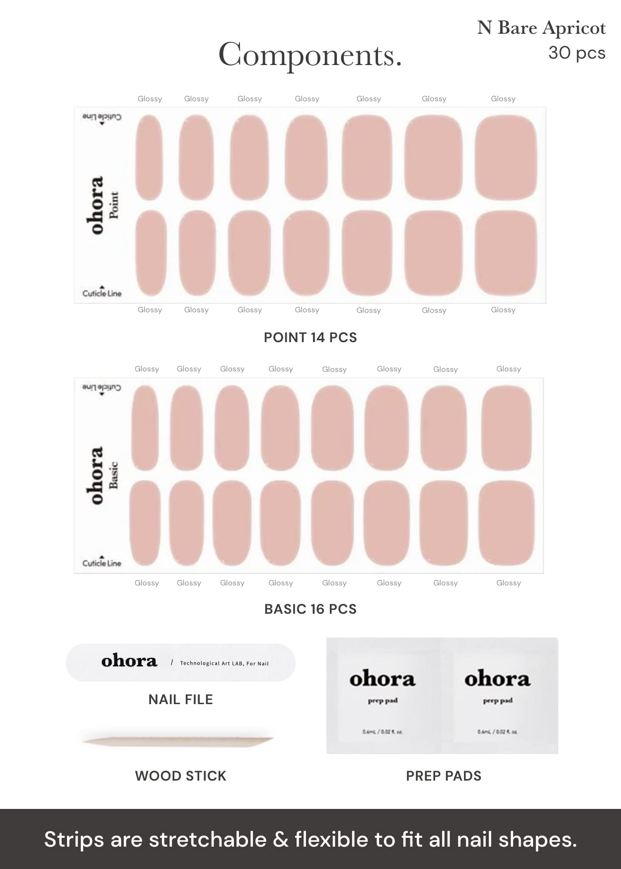 Ohora N Bare Apricot semi-cured gel layer provides a durable top coat effect.