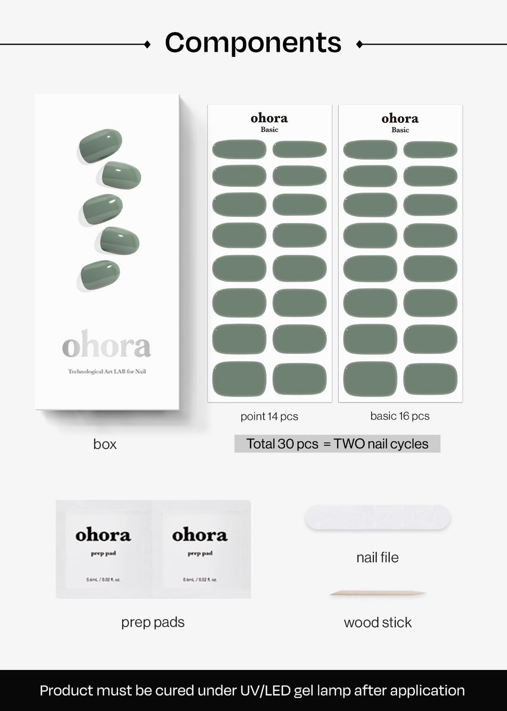 Ohora N Cream Leaf vegan, cruelty-free gel wraps