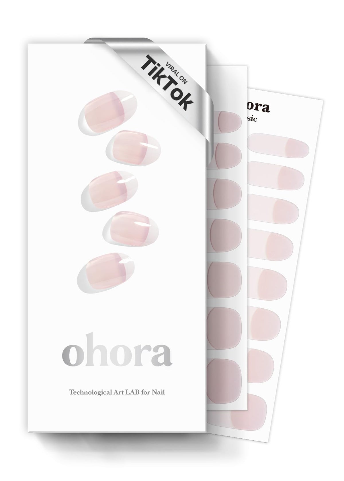 ohora semi-cured gel nail strips in French white for a salon look at home