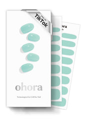 Ohora N Cream Window green packaging shows semi-cured gel nail strips for at-home manicure