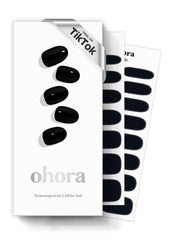 ohora semi cured gel nail strips onyx close-up showing rich dark shade and smooth finish