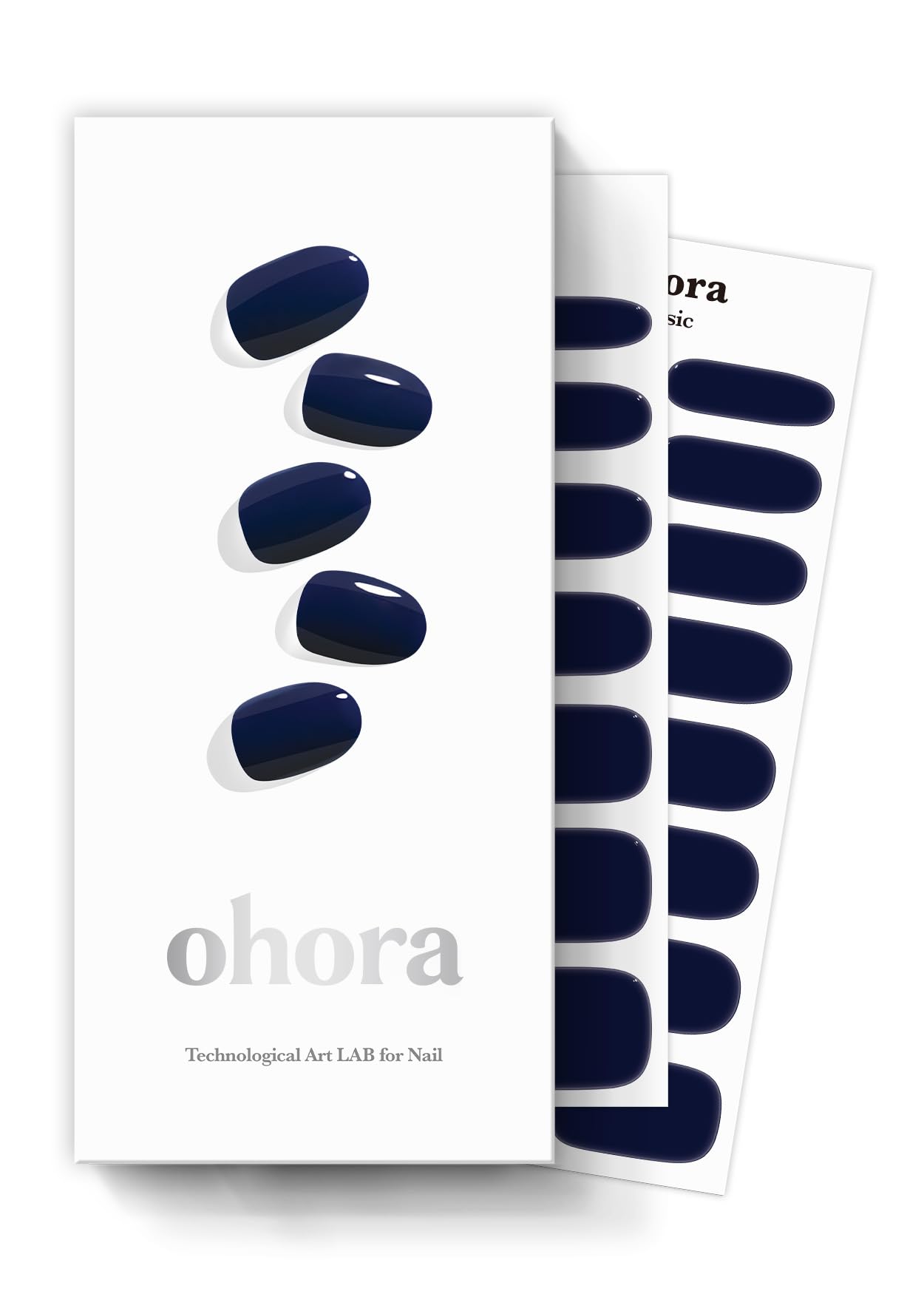 ohora semi cured nail strips royal navy package for quick at-home manicure
