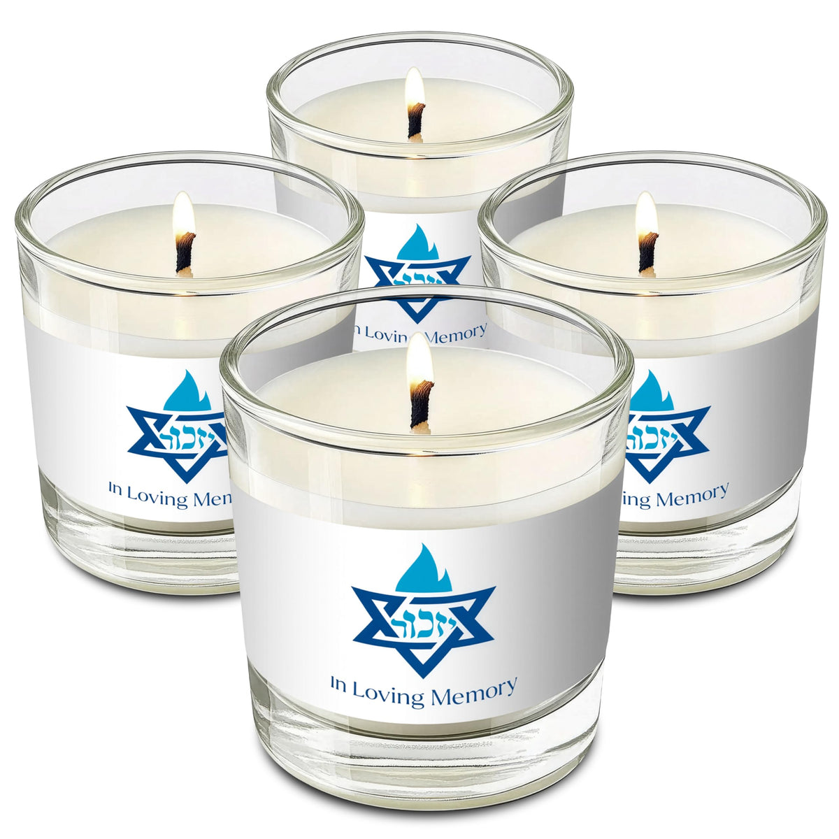 OHR CANDLES Yahrzeit candle in a glass tumbler for lasting memorial lighting