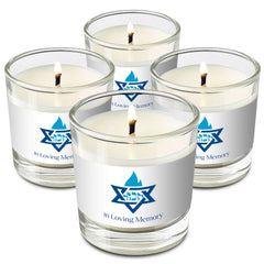 OHR CANDLES Yahrzeit candle in a glass tumbler for lasting memorial lighting