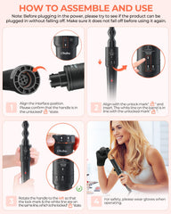 Ohuhu curling wand with 1-inch barrel for classic curls.