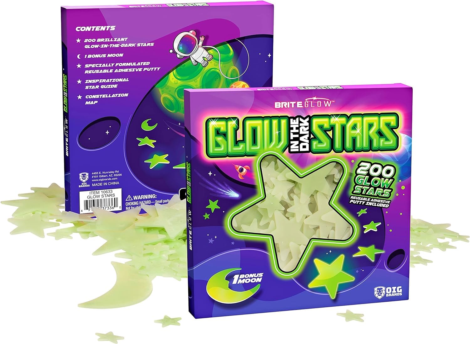 OIG Brands durable plastic stars offer long-lasting bedroom decor.