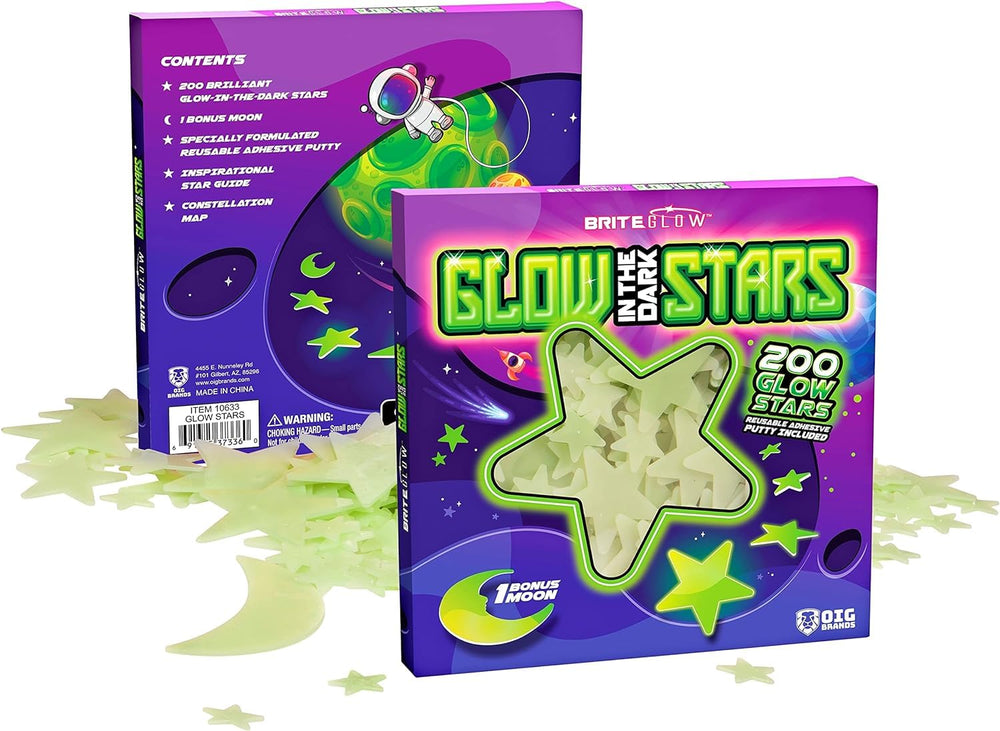 OIG Brands durable plastic stars offer long-lasting bedroom decor.