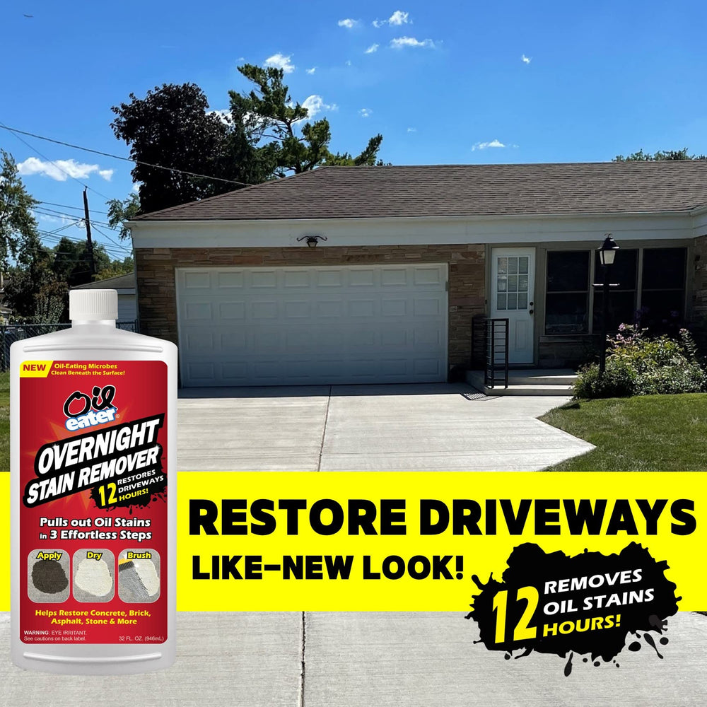 Oil Eater Paver Restoration helps minimize oil stain appearance on pavers