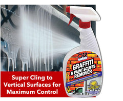 Oil Eater Pro vehicle exterior cleaner removes spray paint safely from car surfaces.