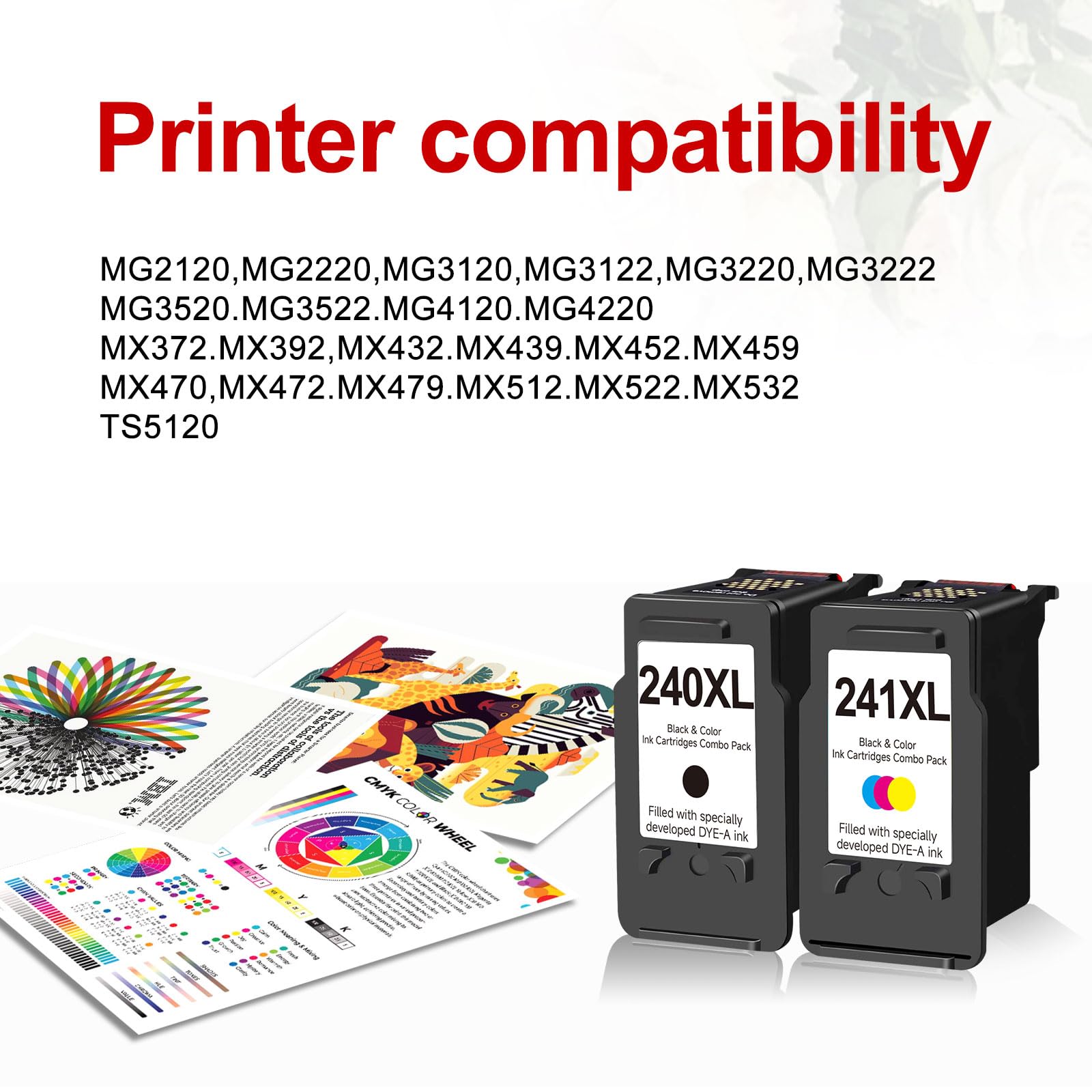 Oillike 241XL color cartridge provides vibrant color ink for photos and documents.