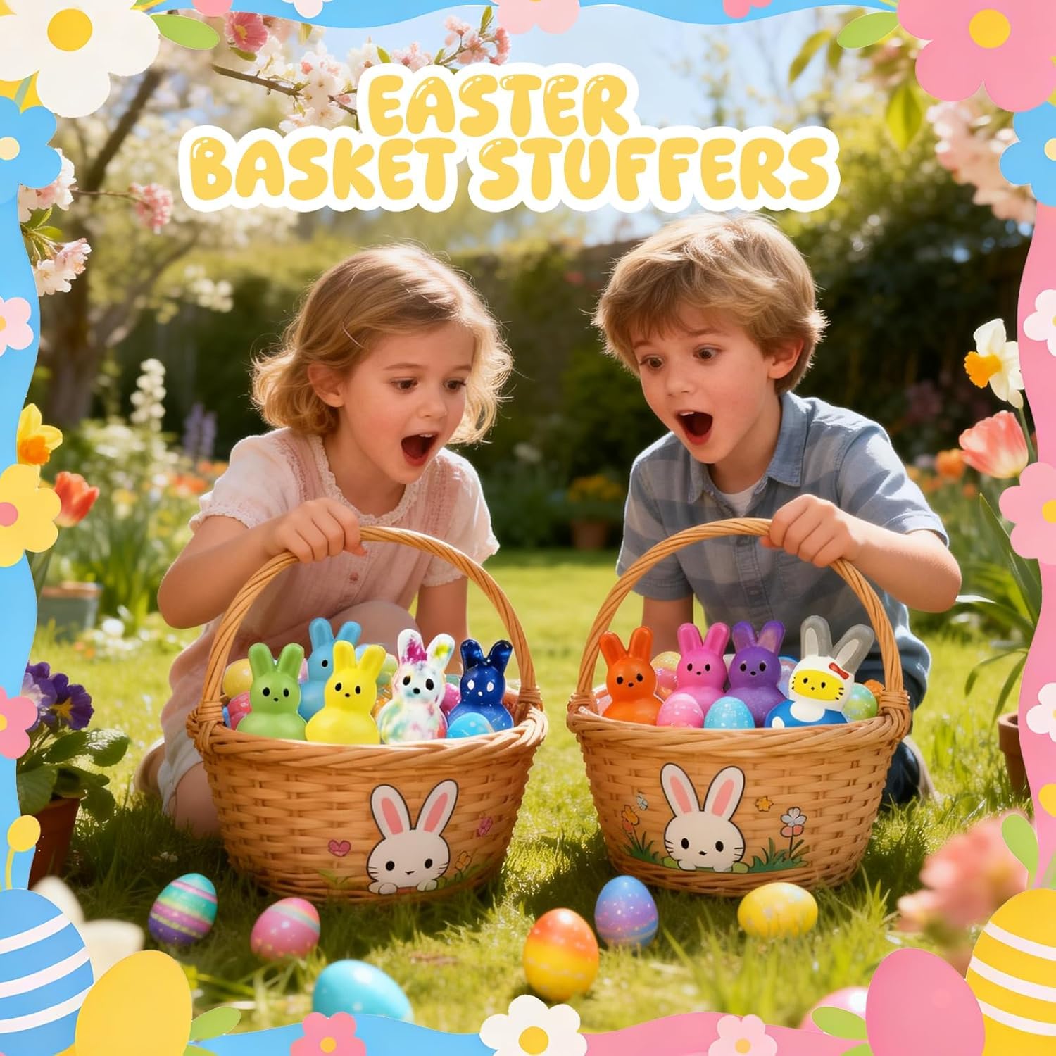 OIMJXDK Easter bunny toy set for kids and teens