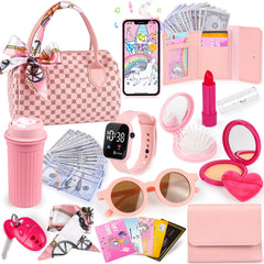 Oisacirg Play Purse Set with 32 pieces fuels imaginative dress-up play.
