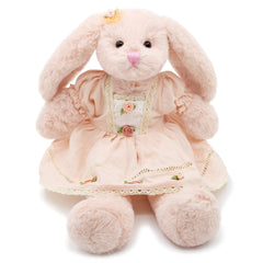 The oits cute bunny plush 15-inch pink dress for cozy bedtime cuddles.