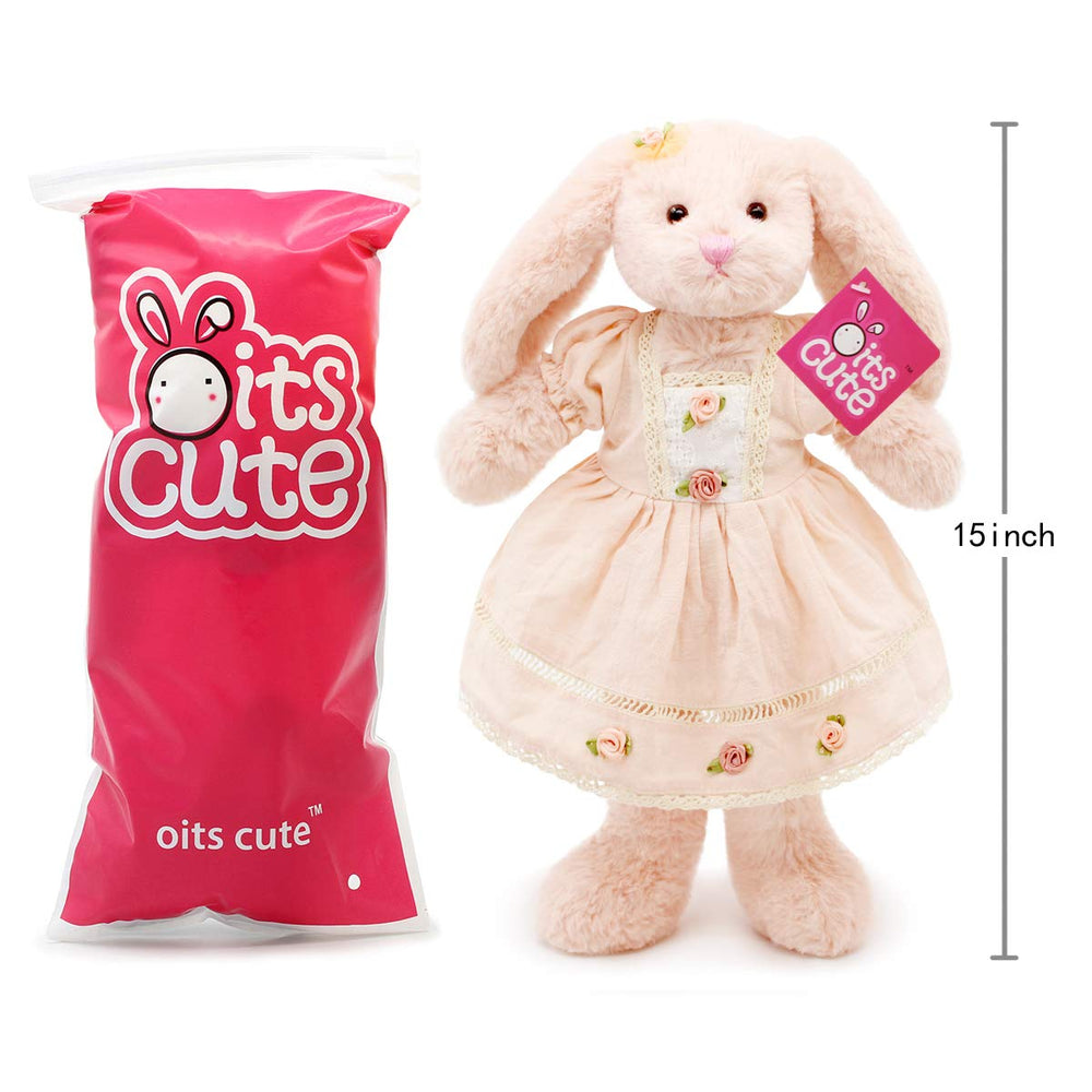 oits cute bunny plush suitable for ages 2 and up.