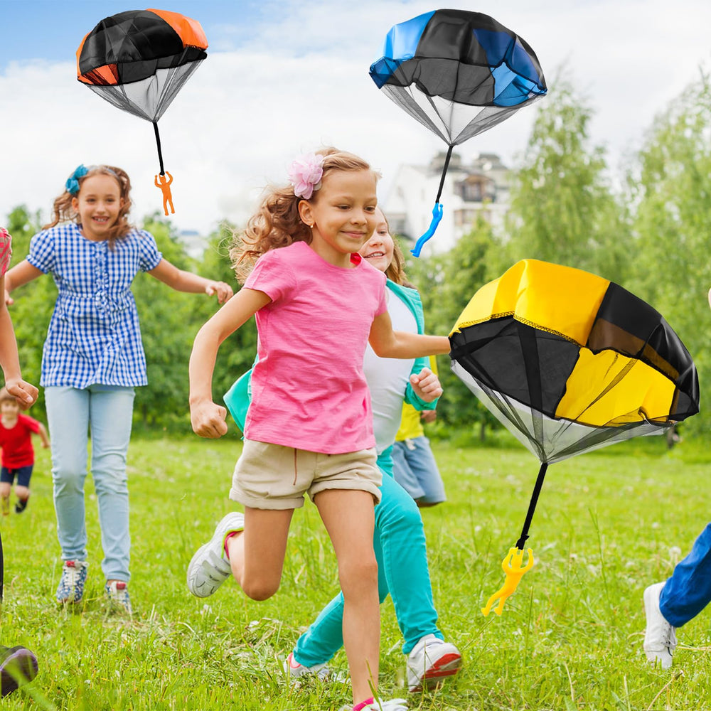 OJYUDD parachute toy mid-throw showing graceful landings