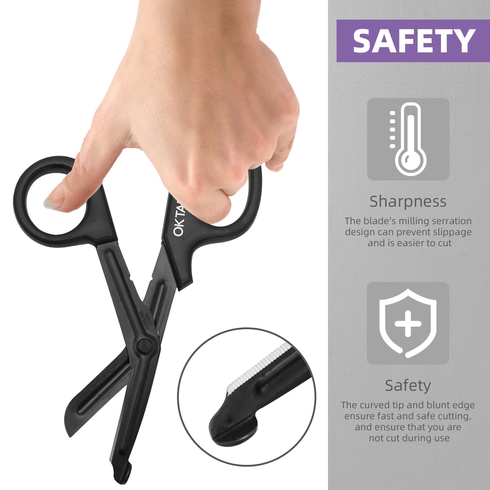 OK TAPE Shears autoclave-safe design supports hygienic reuse