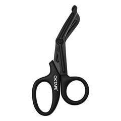 OK TAPE Shears blade closeup showing serrations for reliable cuts