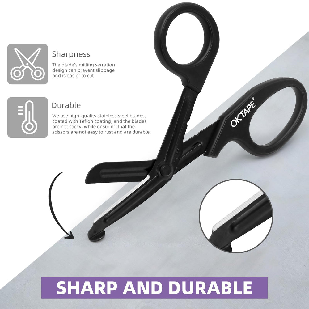 OK TAPE Shears stainless steel blades resist rust for durability