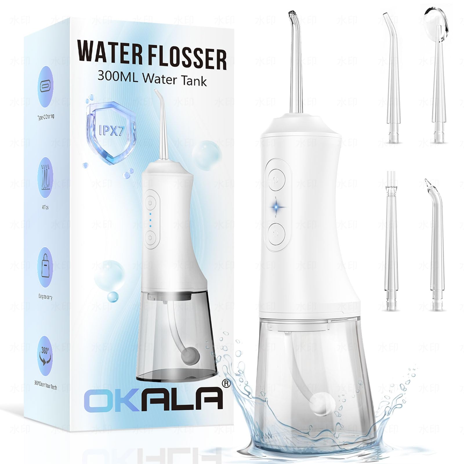 OKALA Water Flosser cordless design for travel and daily use.
