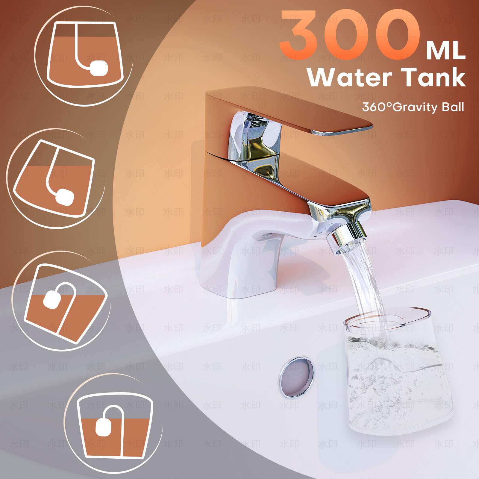 OKALA Water Flosser easy-clean detachable tank for simple maintenance.