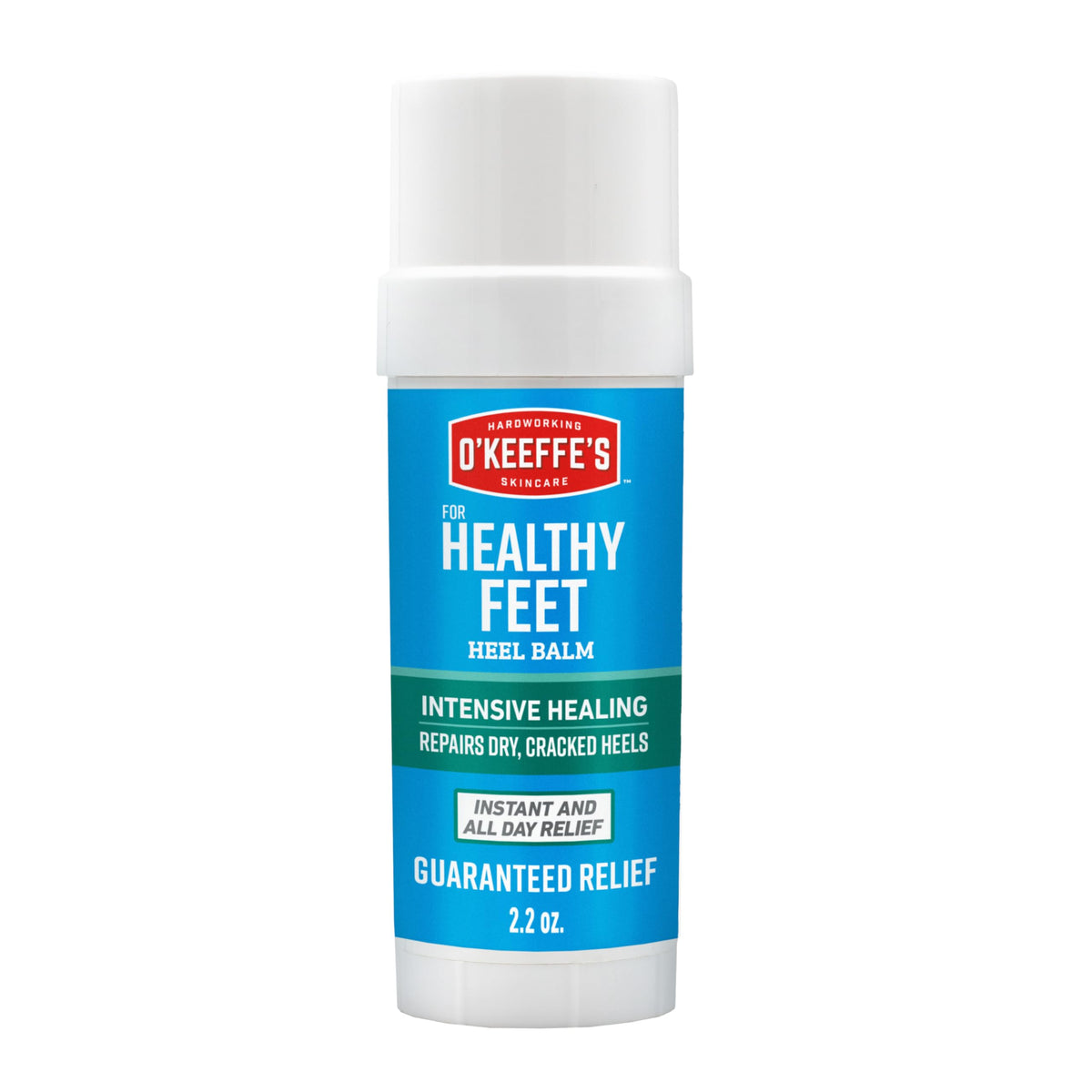 O'Keeffe's Healthy Feet balm jar close-up showing deep moisture for dry feet