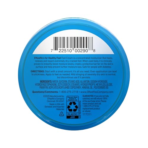 O'Keeffe's Healthy Feet daily use supports foot hydration.