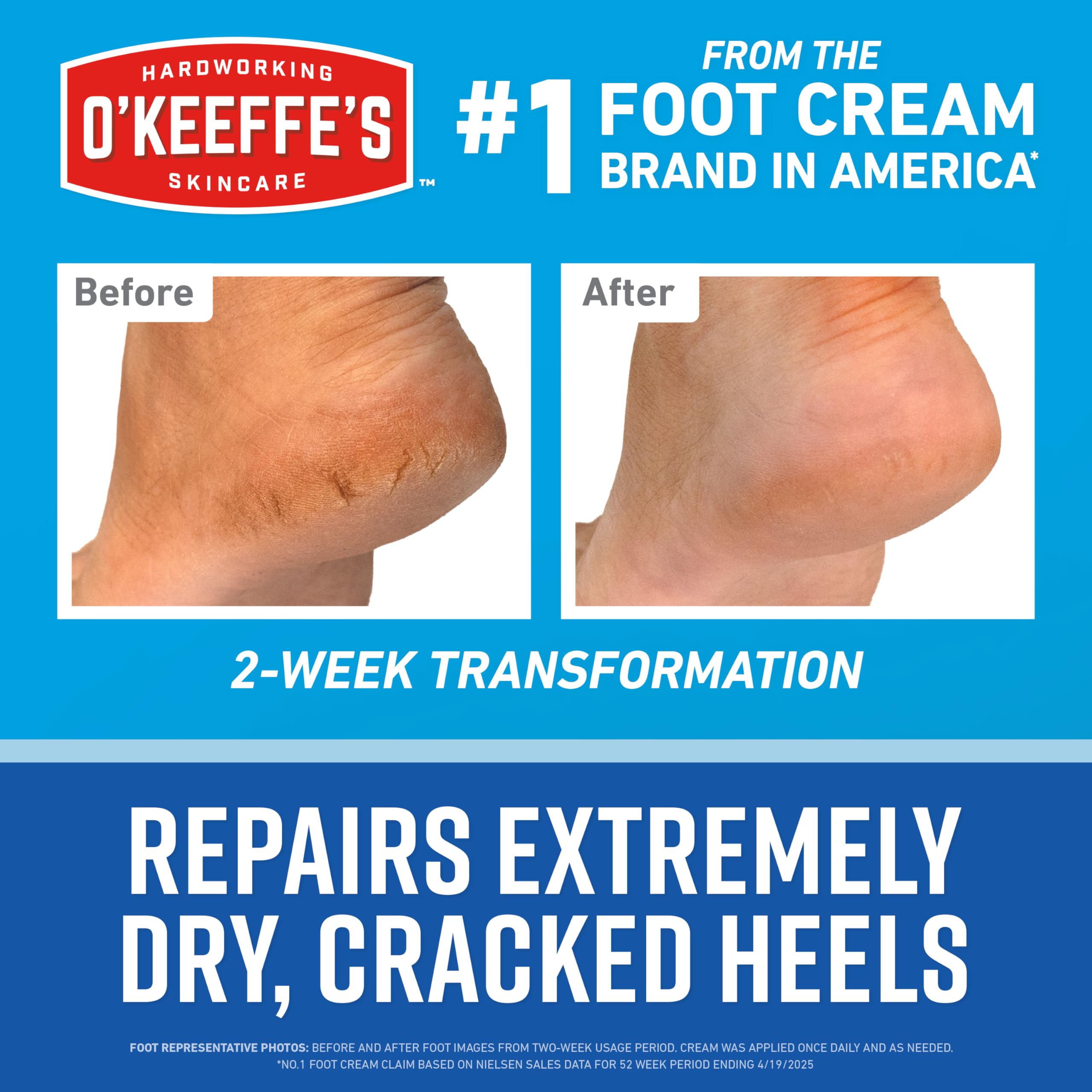 Ingredients include shea butter and lactic acid in O'Keeffe's formula for exfoliation.