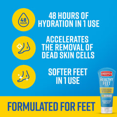 O'Keeffe's Healthy Feet Shea butter-rich cream applied for smoothing effect.