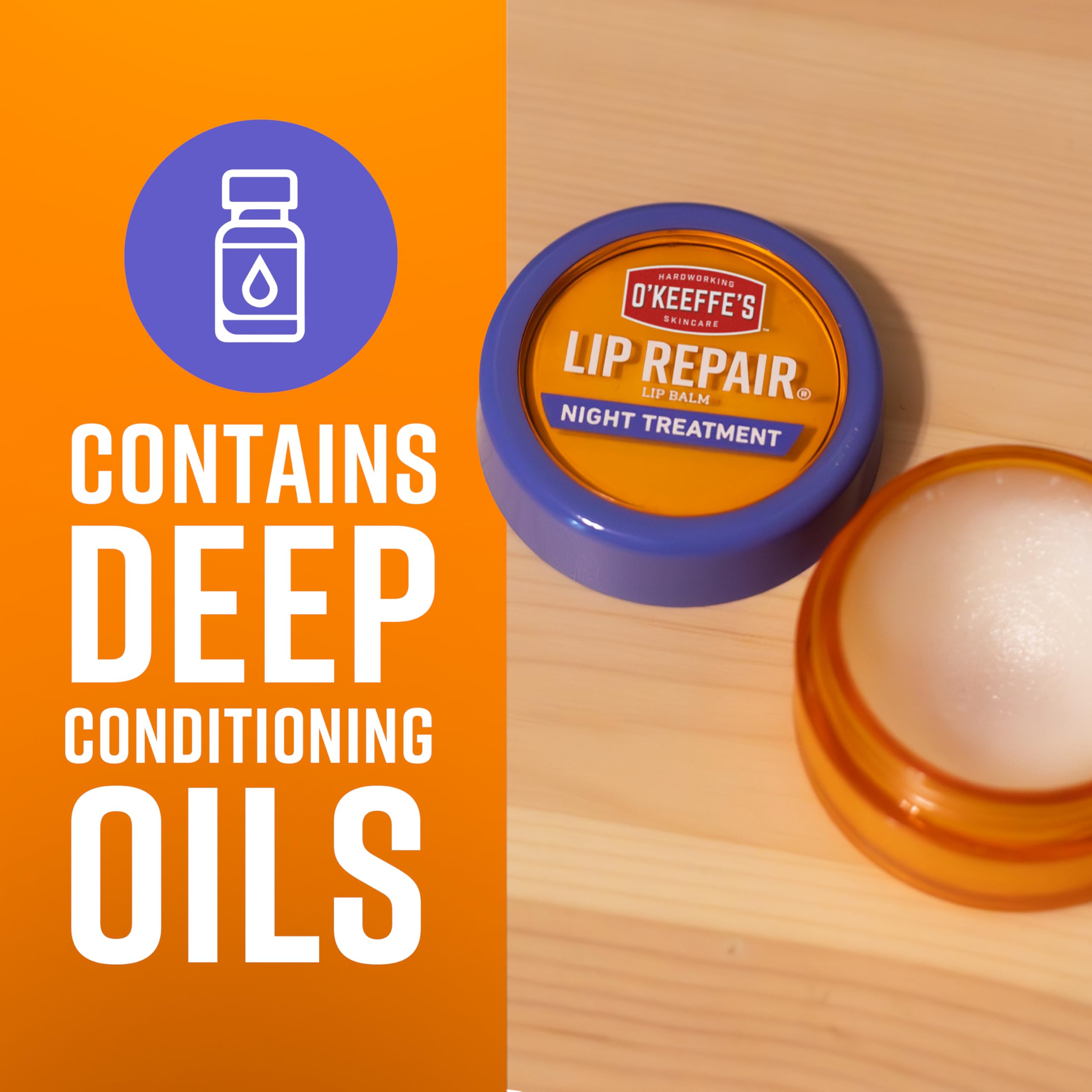 Cozy night-time setup featuring O'Keeffe's Lip Repair for soothing lip care routine