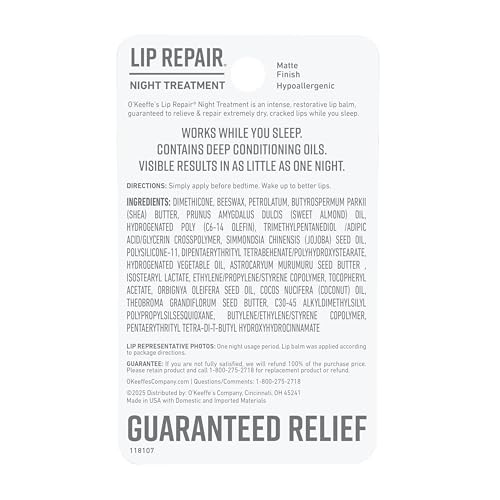 Travel-size lip care with O'Keeffe's Lip Repair night treatment in a compact form