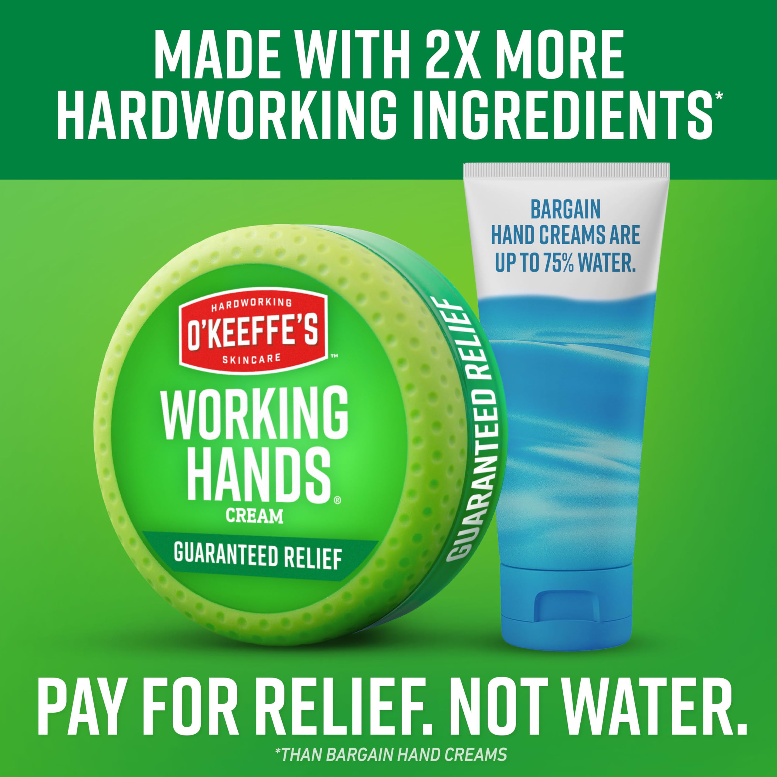Protective moisture layer forms on skin using O'Keeffe's Working Hands moisturizer.