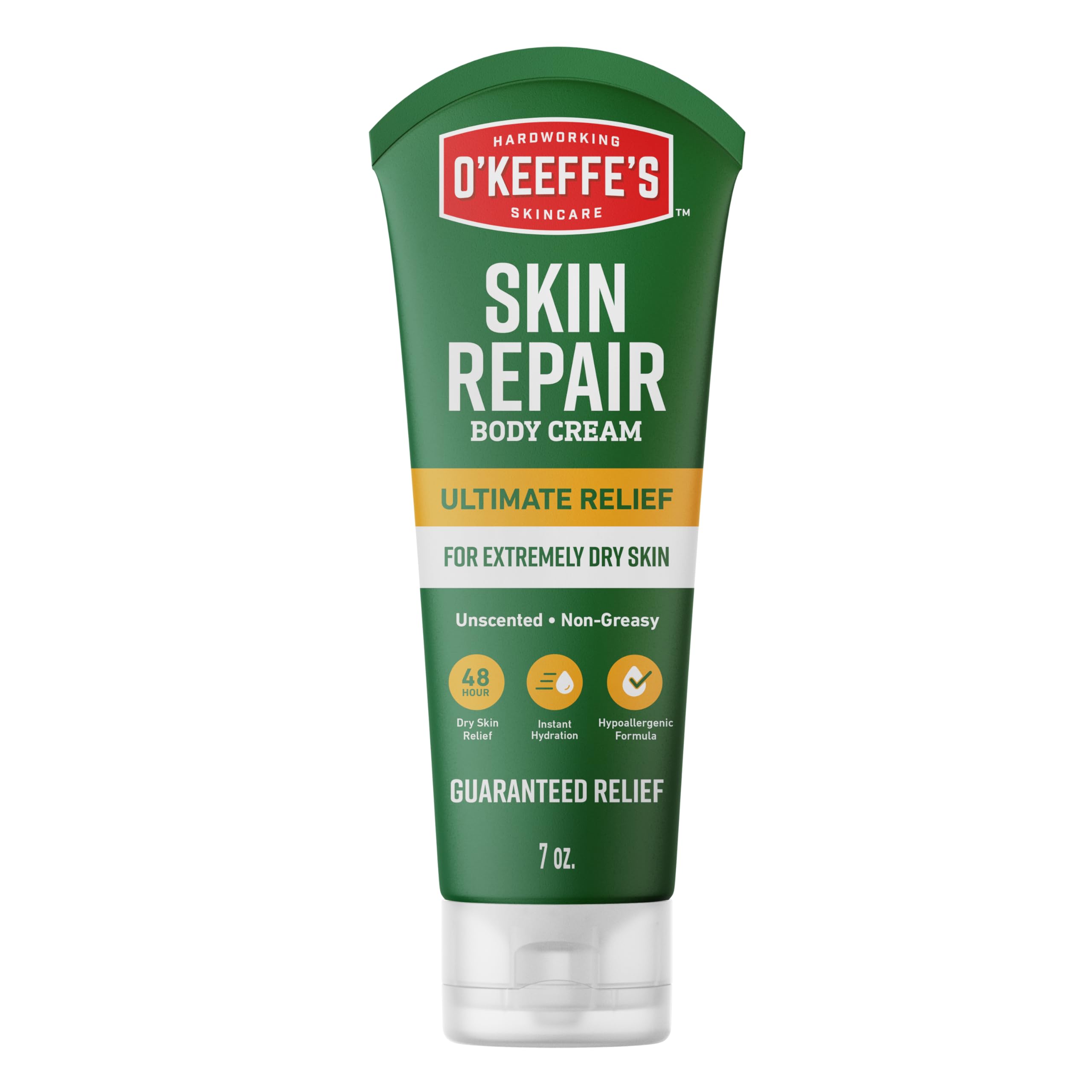 O'Keeffe's Skin Repair Ultimate Relief Body Cream tube for severe dry skin.