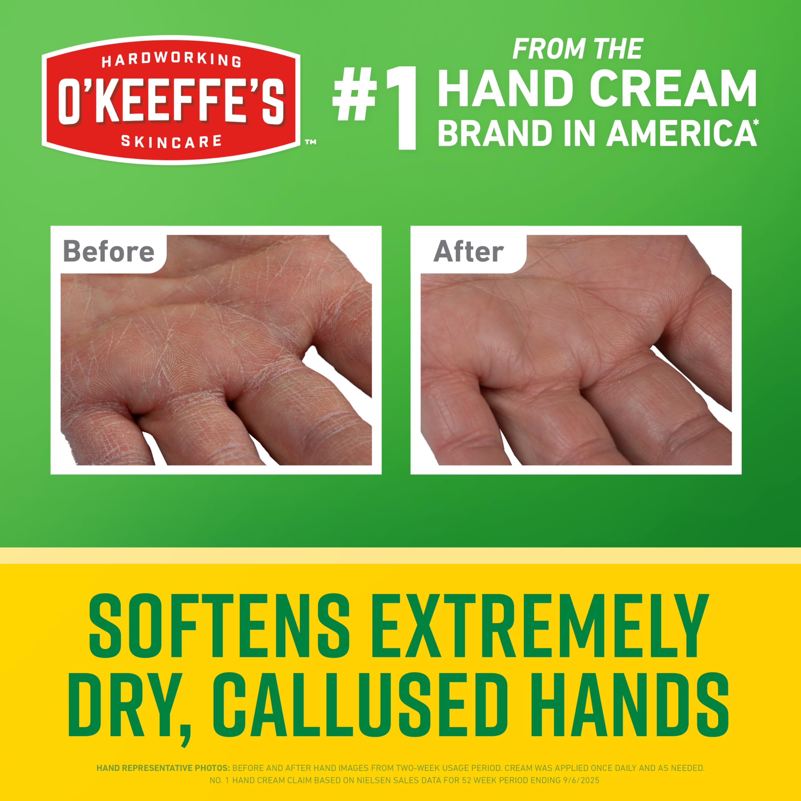 O'Keeffe's Working Hands texture close-up shows rich hydration.
