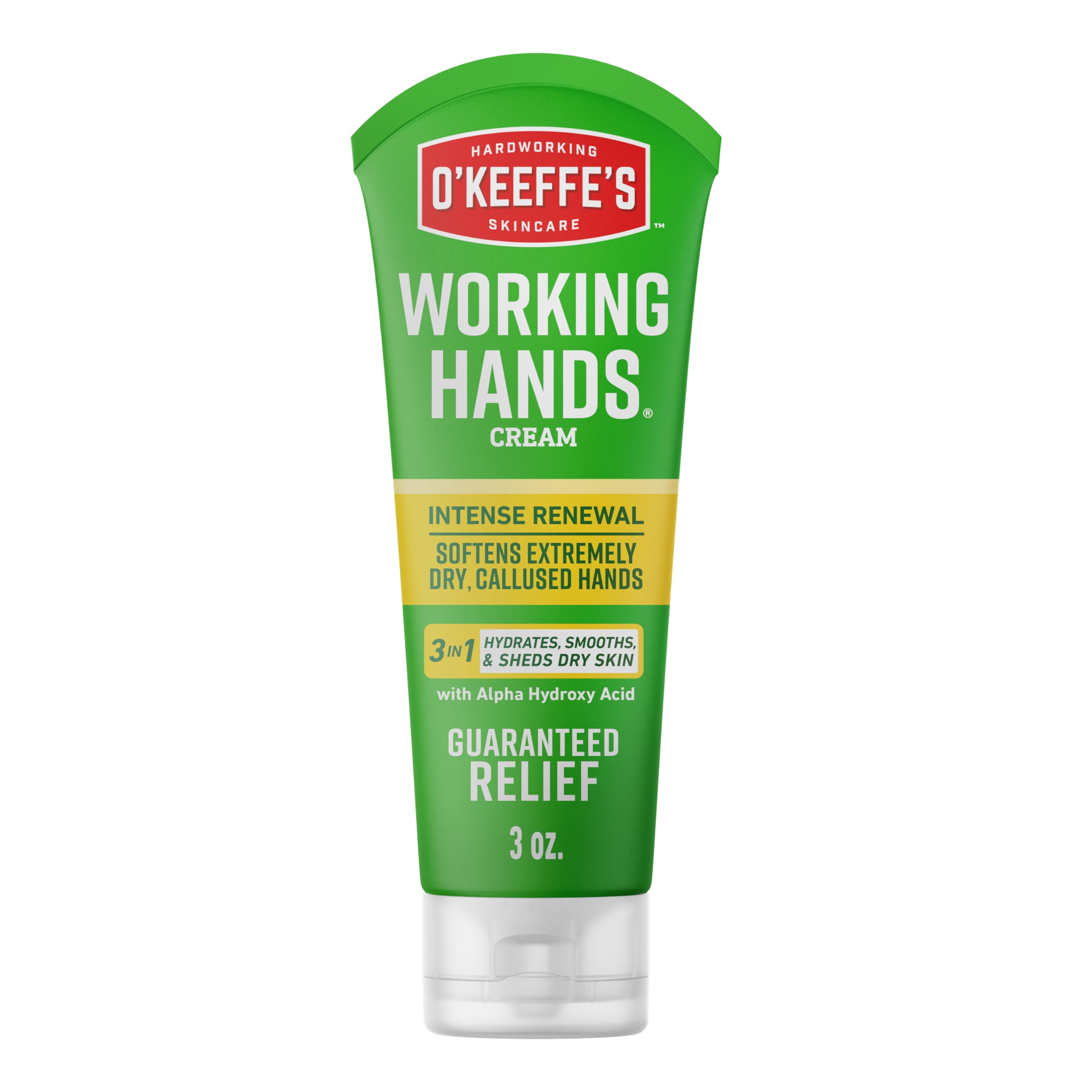 O'Keeffe's Working Hands tube moisturizes dry hands.