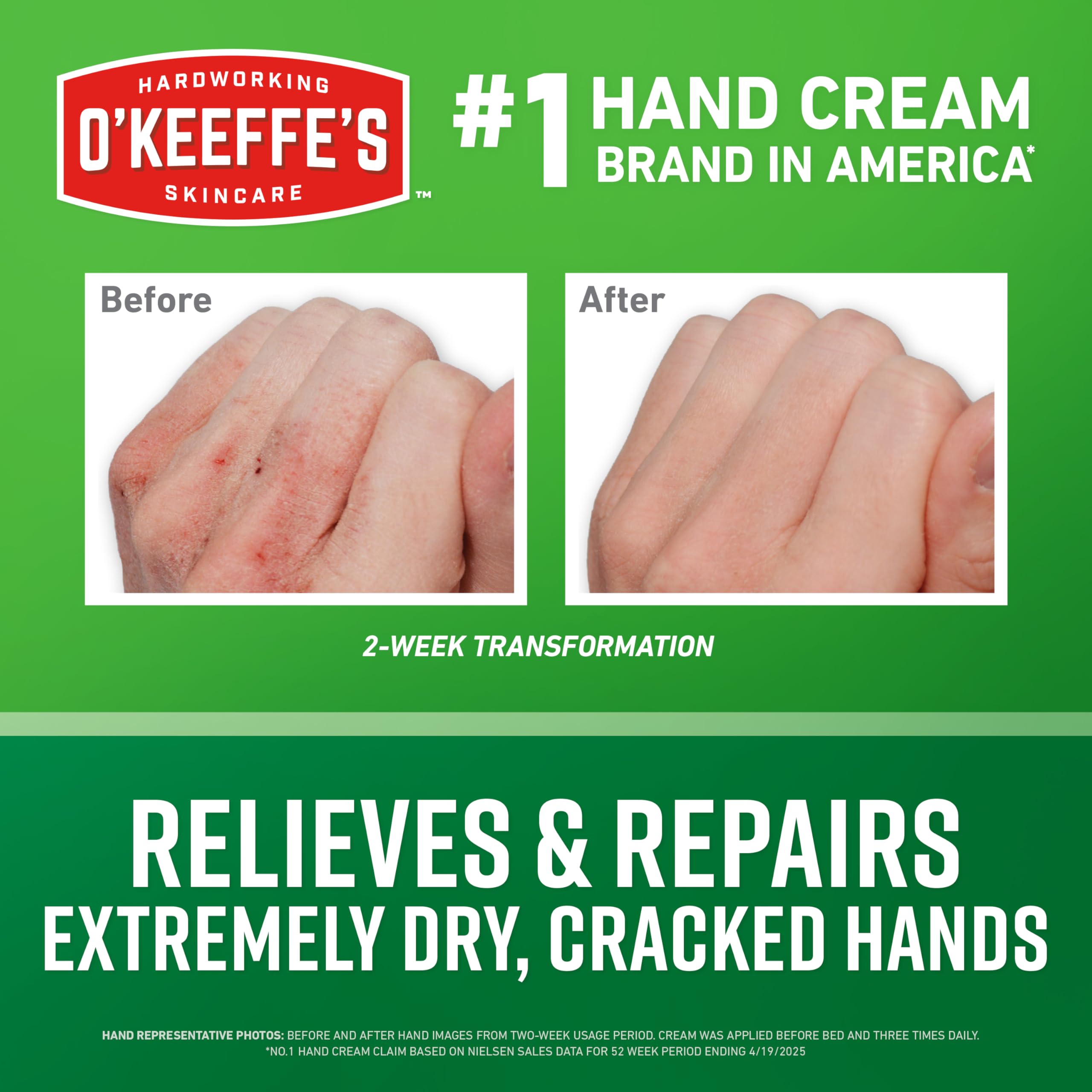 O'Keeffe's Working Hands tube back view indicating portable care for on-the-go use