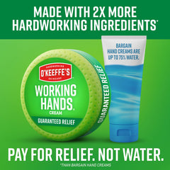 O'Keeffe's Working Hands close-up of unscented cream ideal for sensitive skin