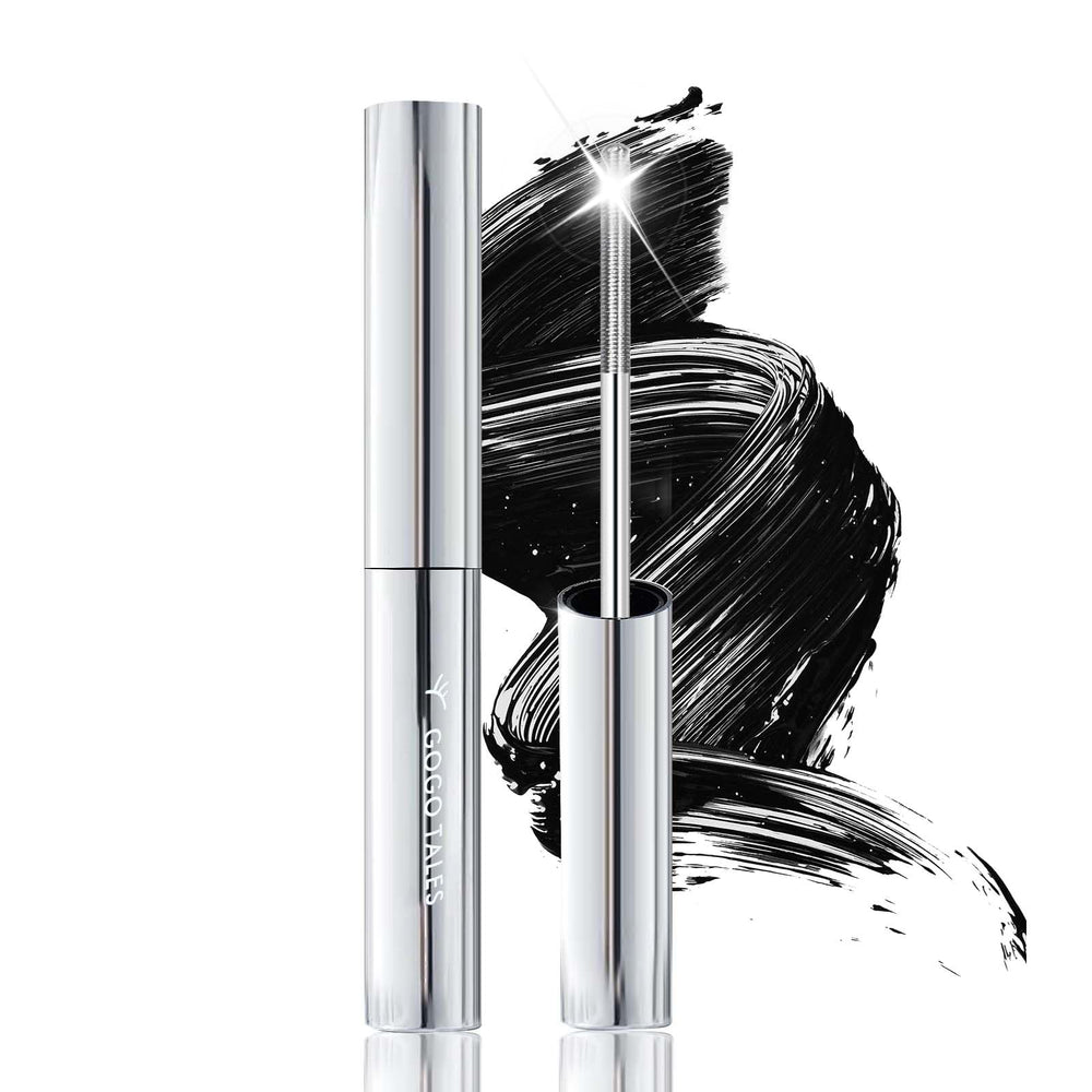 Okerker black washable mascara wand close-up showing precise 0.5mm thread for even coating.