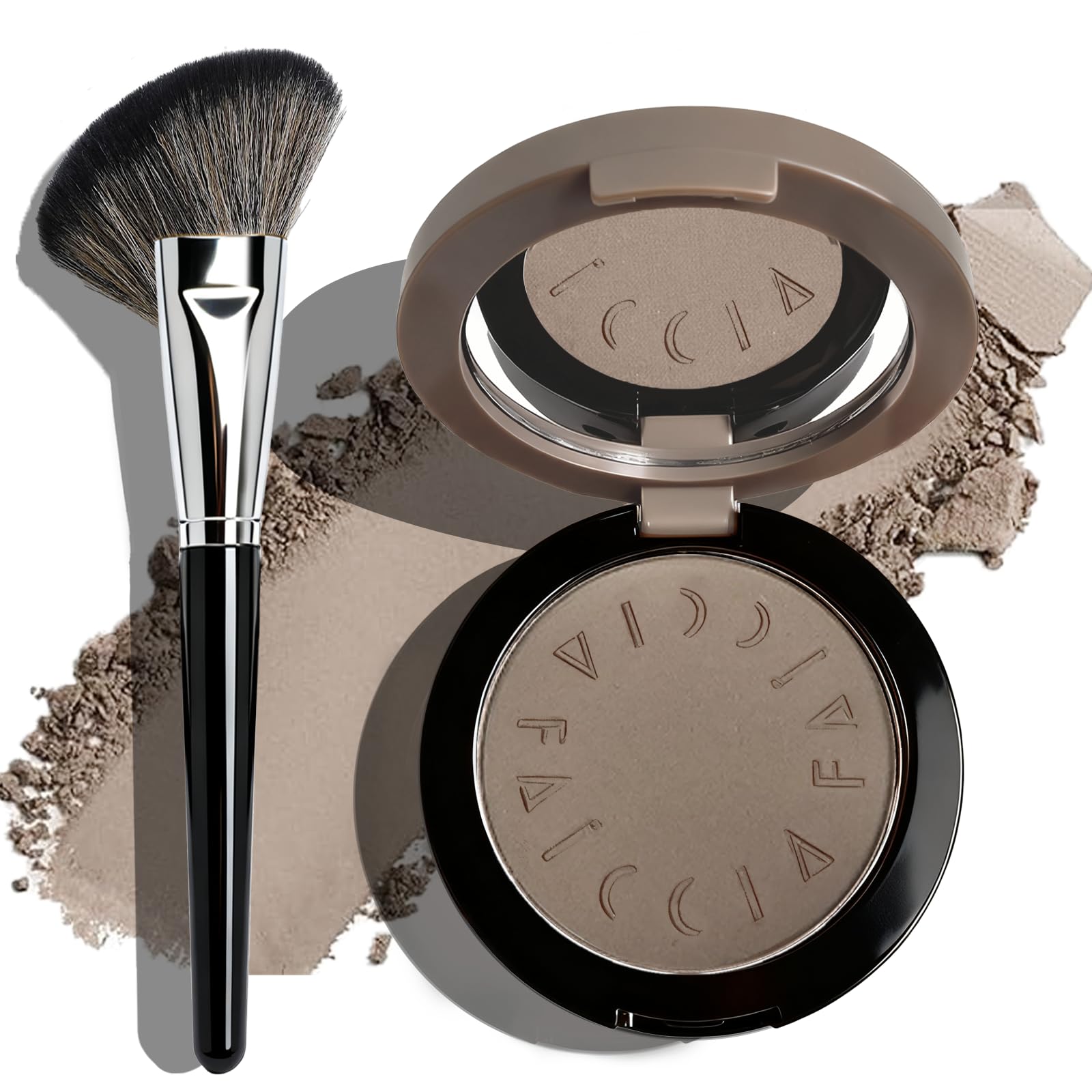 Okerker cool-toned contour palette compact with ash-grey powders for fair skin.
