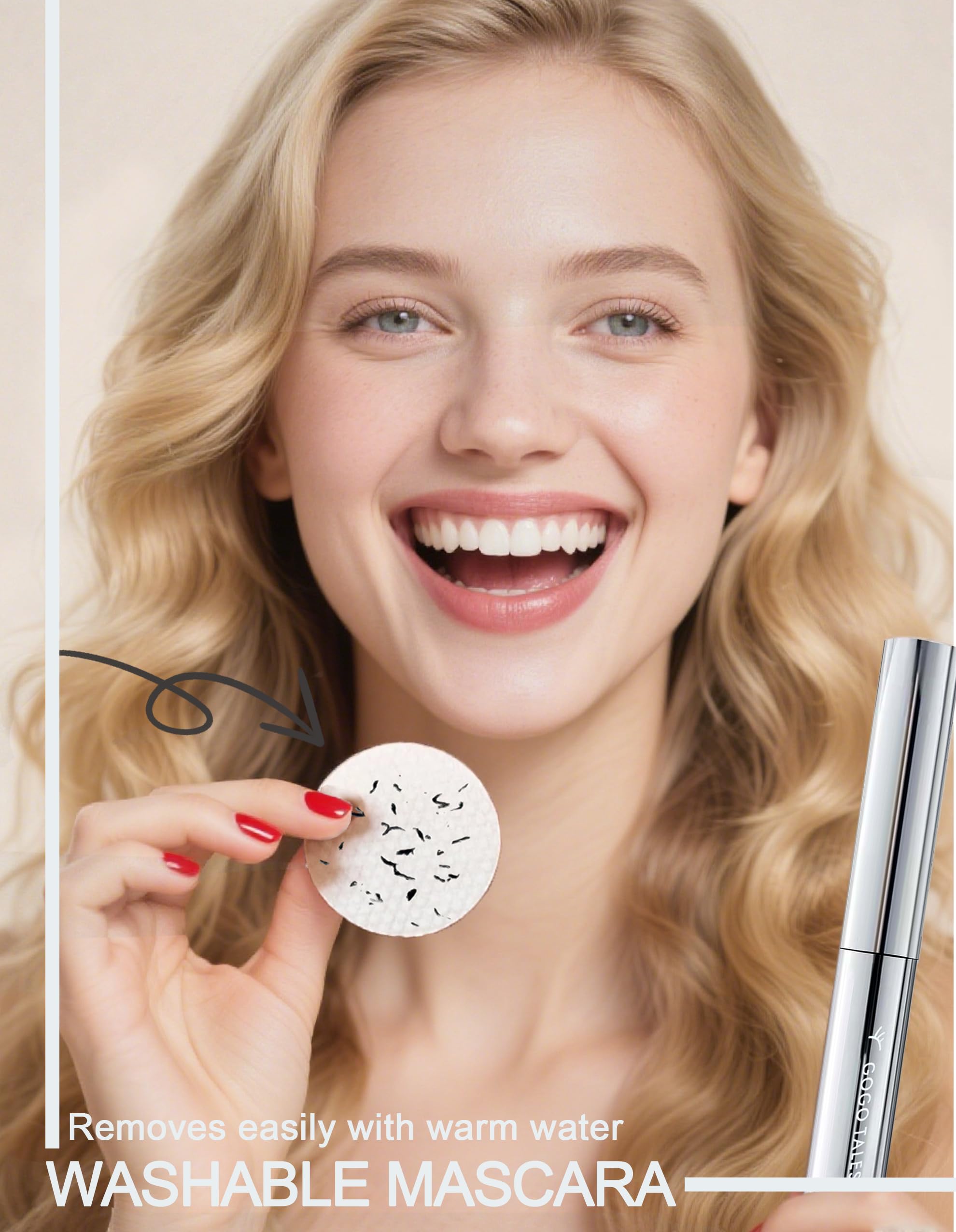 Okerker lengthening and separation emphasize natural-looking lashes.