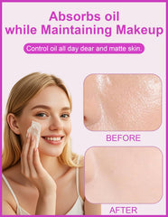 Okerker oil blotting paper with mirror and puff for precise touch-ups.