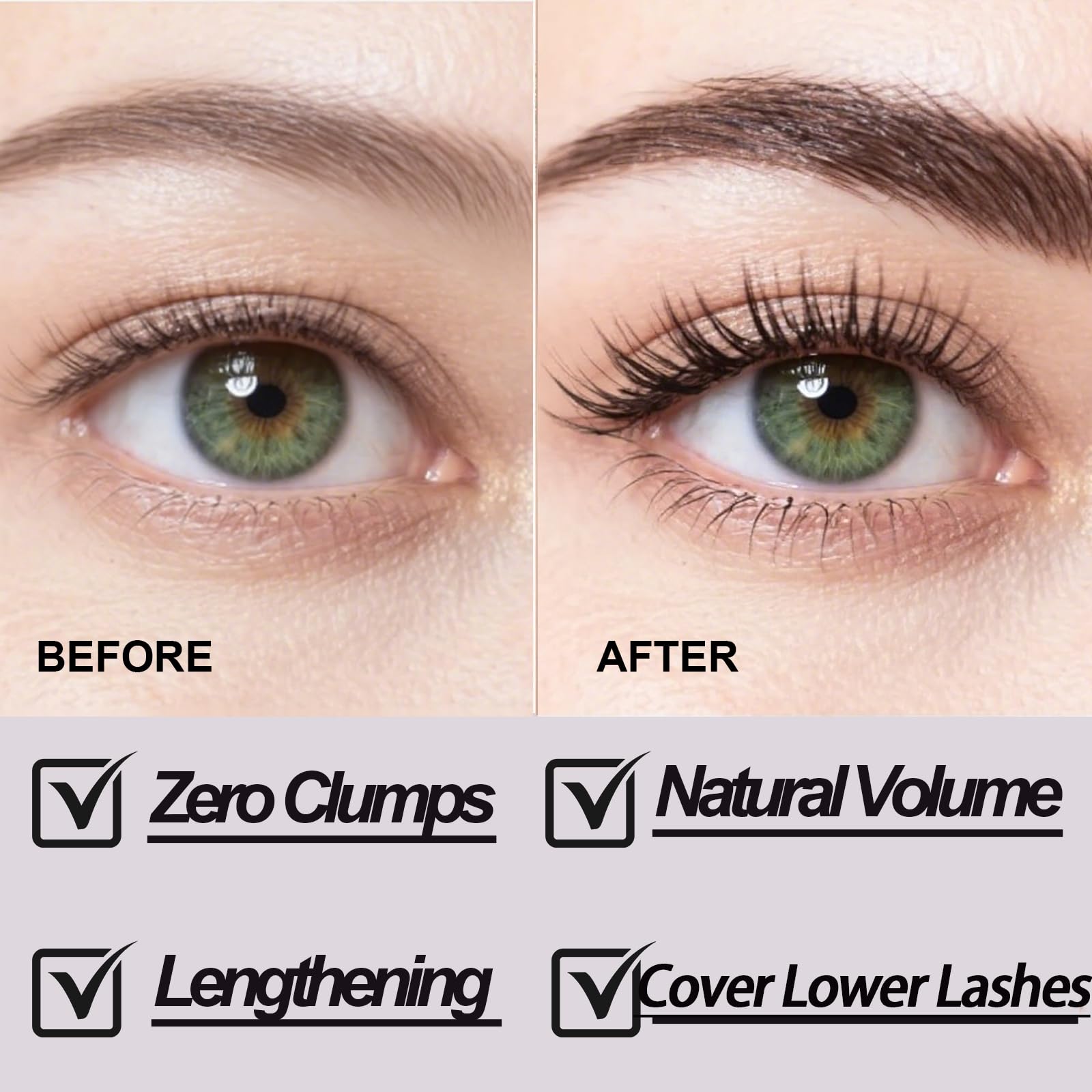Okerker mascara for older eyes creates a natural slender lash look.