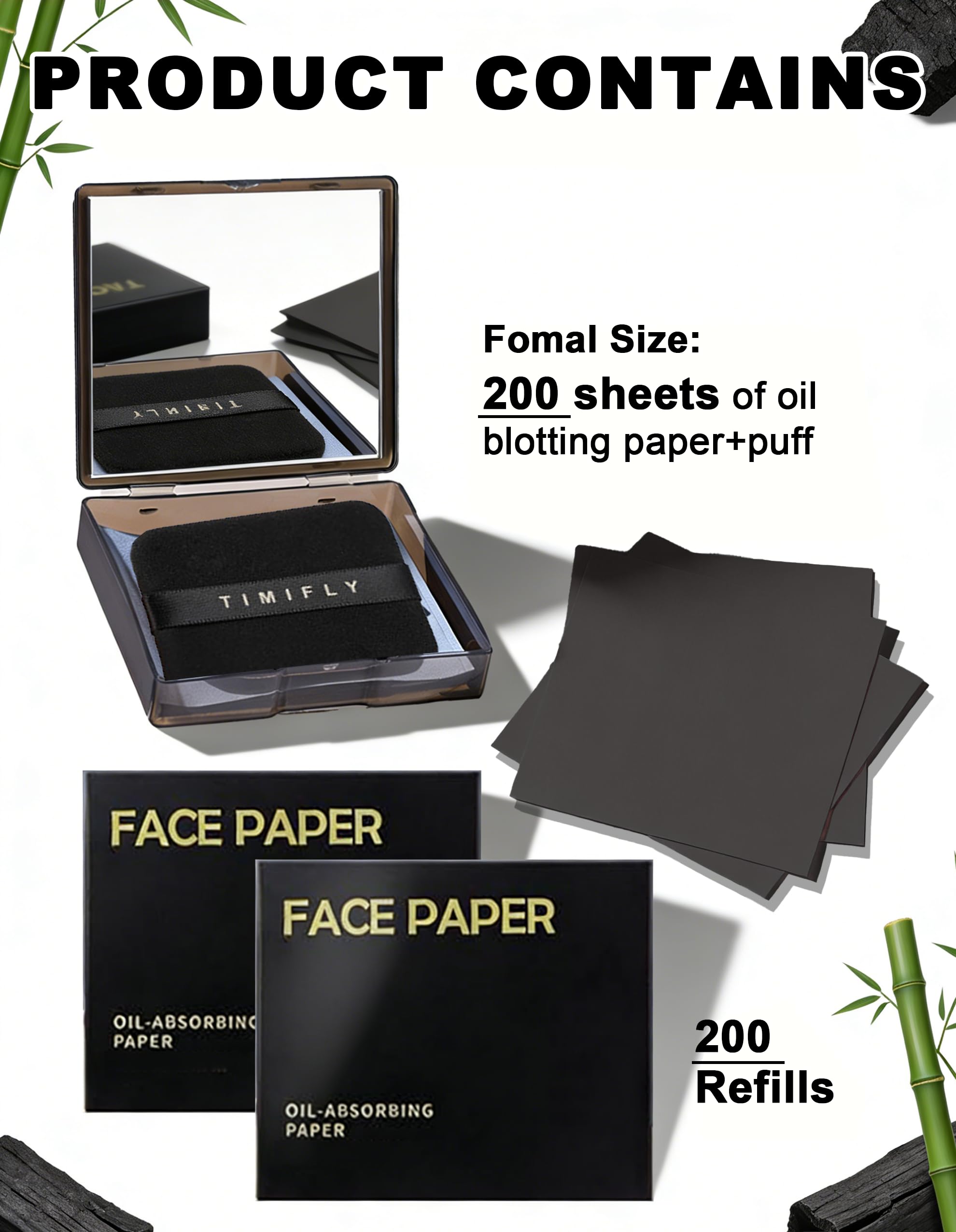 Okerker blotting paper with puff for precise oil absorption during touch-ups.