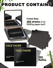 Okerker blotting paper with puff for precise oil absorption during touch-ups.