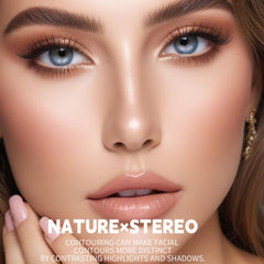 Okerker taupe-grey contour powder creates natural shadows on cool complexions.