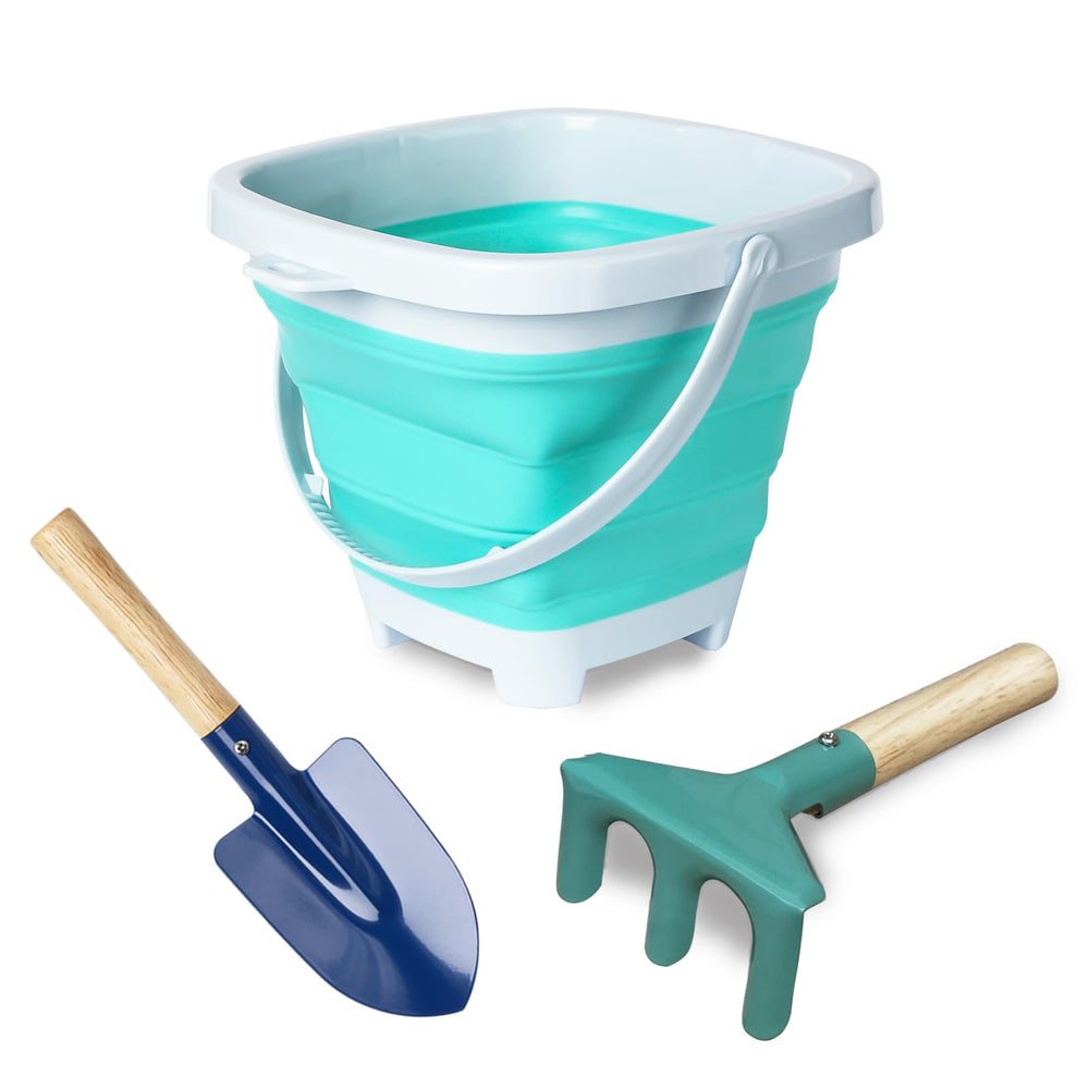 OKGD collapsible beach bucket for kids, compact for travel and storage.