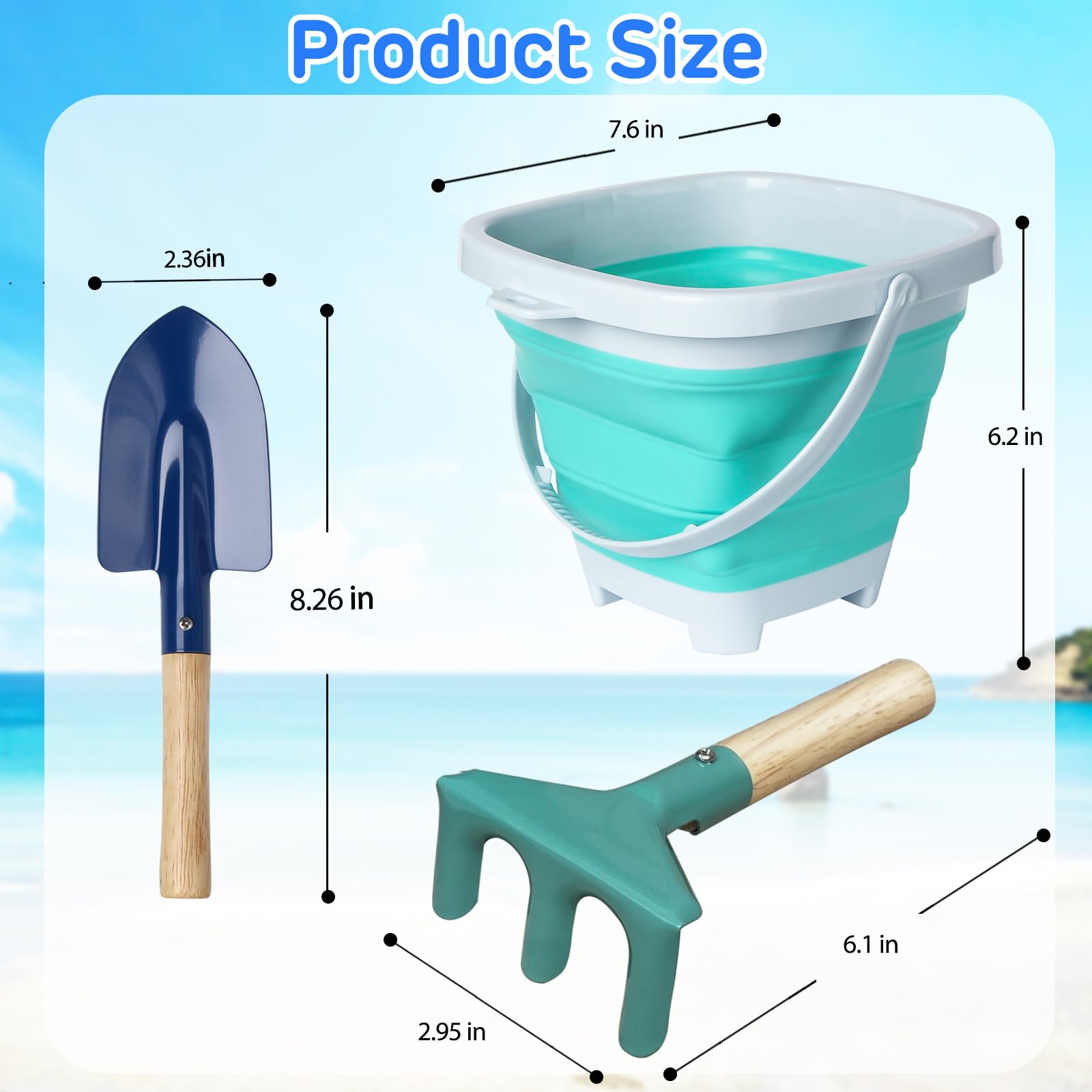 OKGD extended beach bucket open for sandy play and creativity.