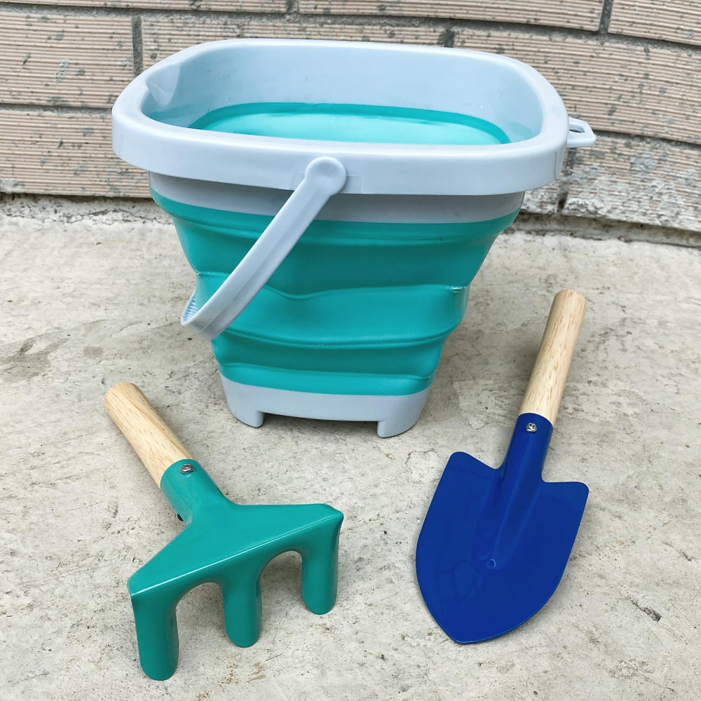 OKGD metal shovel with wooden handle, sturdy digging for young explorers.