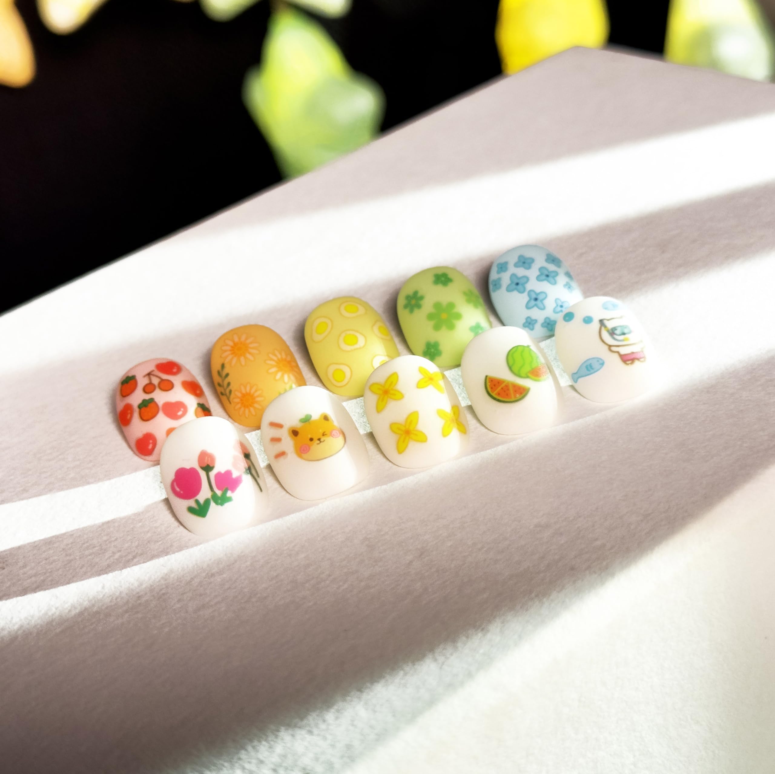 Okiyomi bunny nail decals—cute, kid-friendly designs for little fingers.